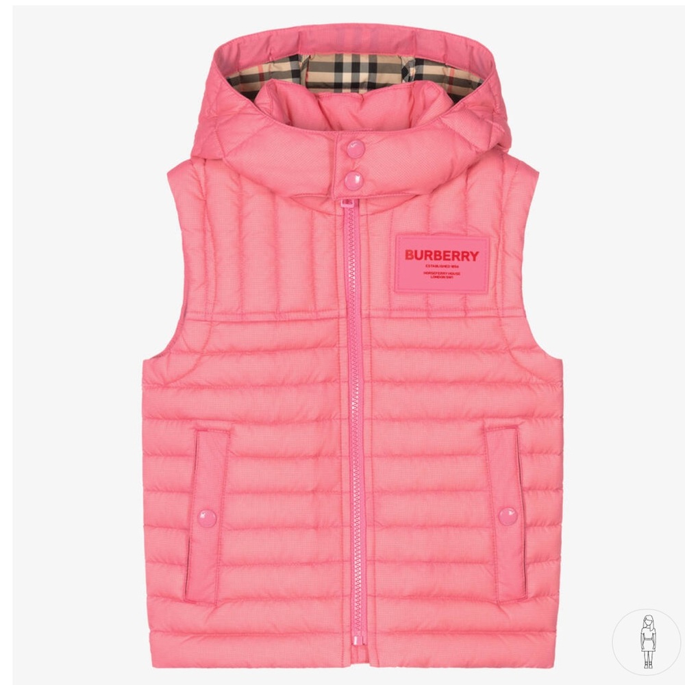 Burberry Pink Down Padded Gilet
